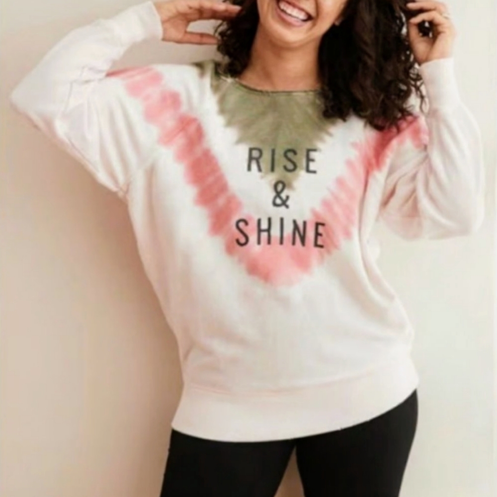Aerie Rise & Shine Slouchy Tie Dye Sweatshirt Small Oversized College Lounge